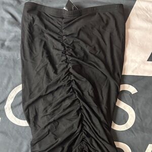 SHEIN Black Ruched Pencil Skirt